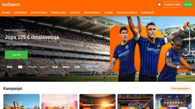 Betsson casino screenshot
